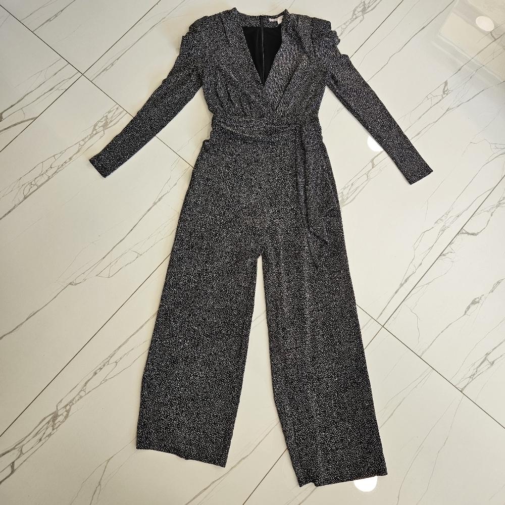 Jonathan Simkhai Black Glitter Jumpsuit grey 6 - Picture 8 of 13